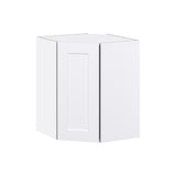 Hugo&Borg Jolie 24-in W x 30-in H x 14-in D Warm White Diagonal Corner Wall Fully Assembled Cabinet (Flat Panel Shaker Style)