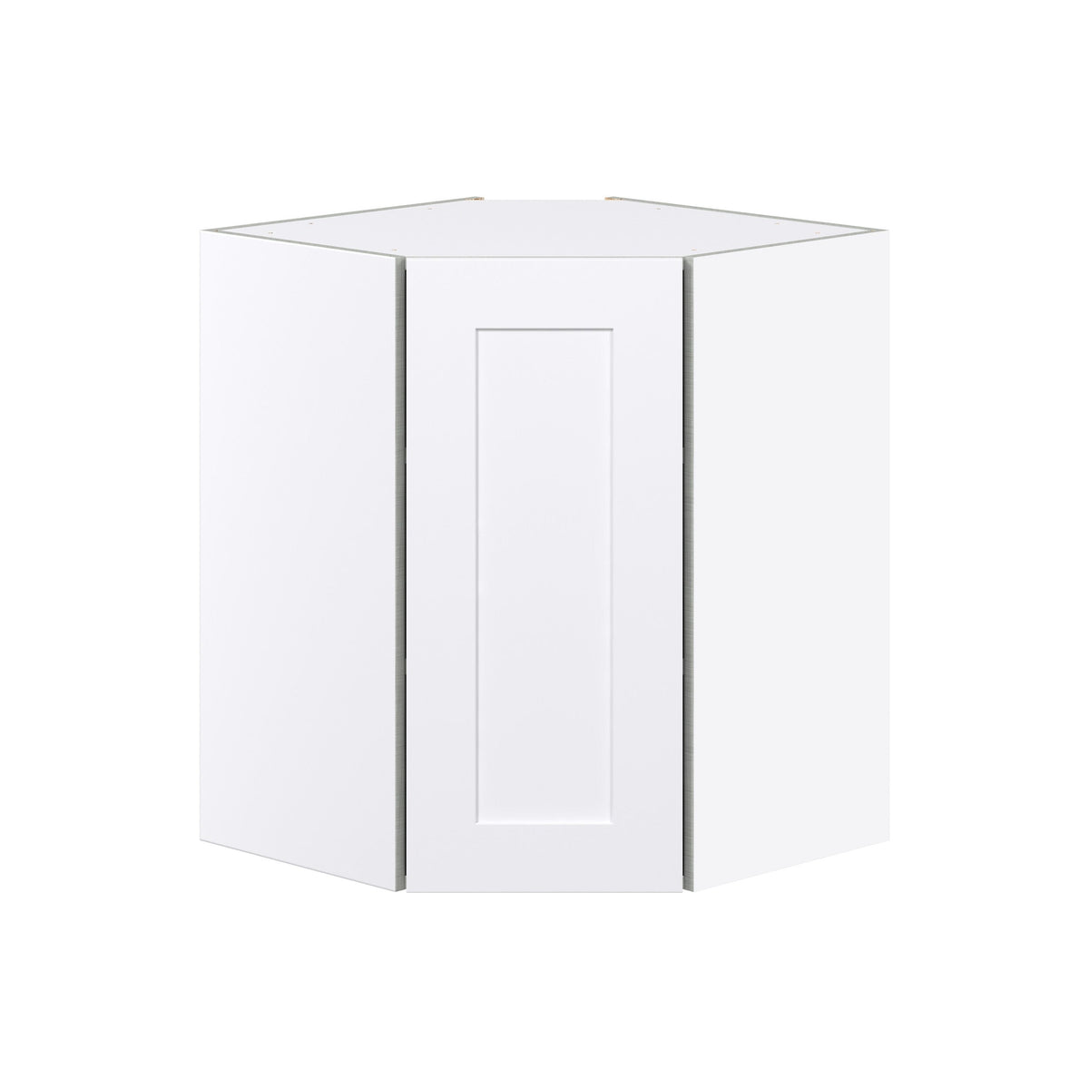 Hugo&Borg Jolie 24-in W x 30-in H x 14-in D Warm White Diagonal Corner Wall Fully Assembled Cabinet (Flat Panel Shaker Style)