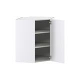 Hugo&Borg Jolie 24-in W x 30-in H x 14-in D Warm White Diagonal Corner Wall Fully Assembled Cabinet (Flat Panel Shaker Style)