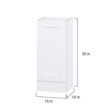 Hugo&Borg Jolie 15-in W x 35-in H x 14-in D Warm White 1-Drawer Wall Fully Assembled Cabinet (Flat Panel Shaker Style)