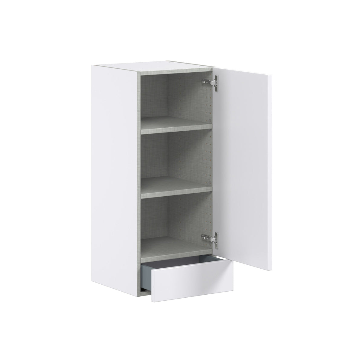 Hugo&Borg Jolie 15-in W x 35-in H x 14-in D Warm White 1-Drawer Wall Fully Assembled Cabinet (Flat Panel Shaker Style)