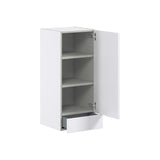 Hugo&Borg Jolie 15-in W x 35-in H x 14-in D Warm White 1-Drawer Wall Fully Assembled Cabinet (Flat Panel Shaker Style)