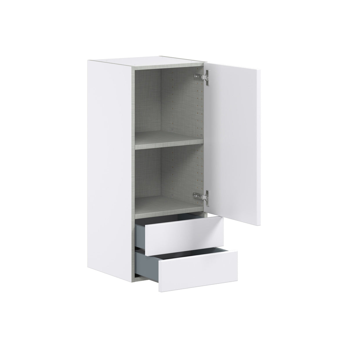 Hugo&Borg Jolie 15-in W x 35-in H x 14-in D Warm White 2-Drawers Wall Fully Assembled Cabinet (Flat Panel Shaker Style)
