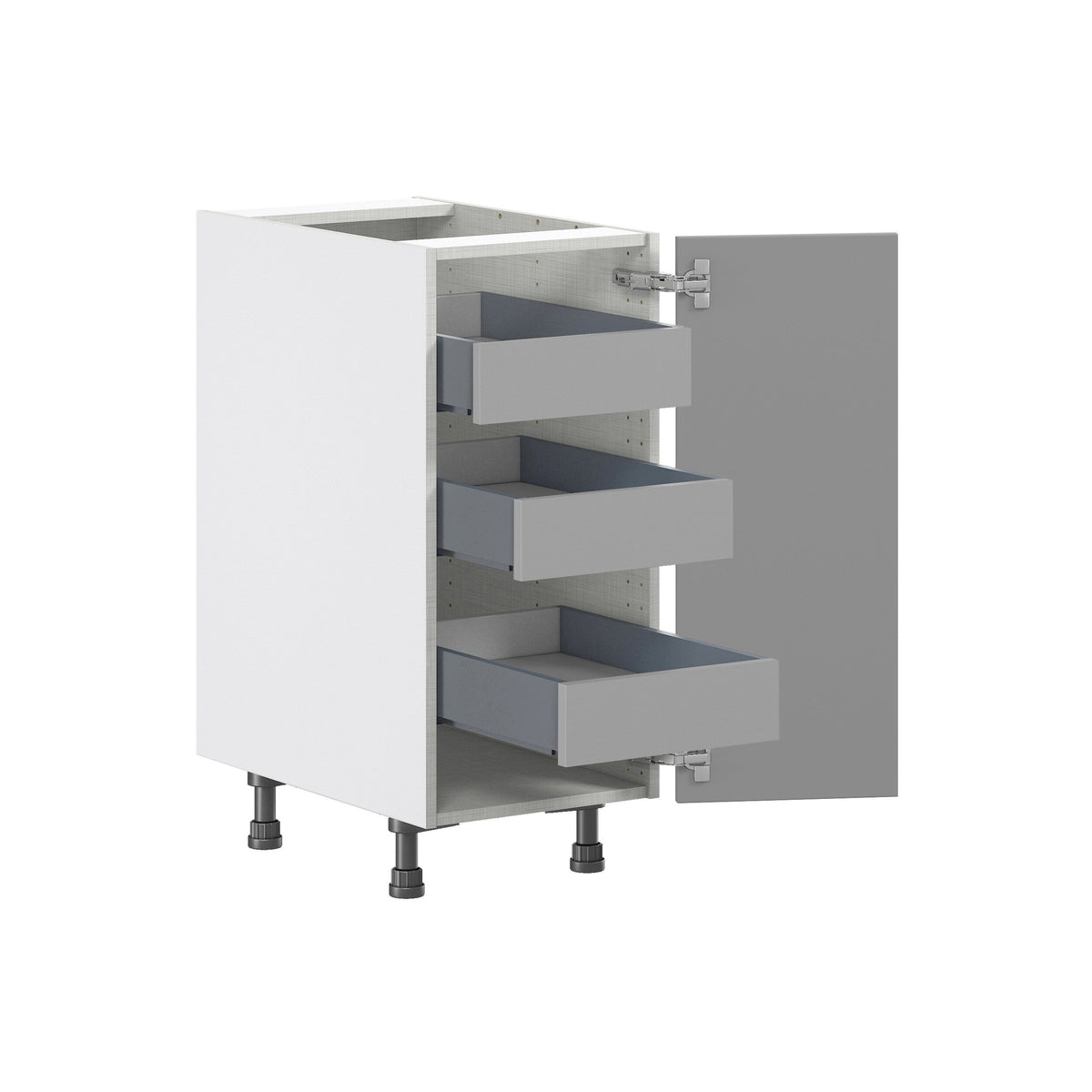 Hugo&Borg Beaumont 15-in W x 34.5-in H x 24-in D Slate Gray 3-Drawers Base Fully Assembled Cabinet (Flat Panel Shaker Style)