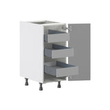 Hugo&Borg Beaumont 15-in W x 34.5-in H x 24-in D Slate Gray 3-Drawers Base Fully Assembled Cabinet (Flat Panel Shaker Style)