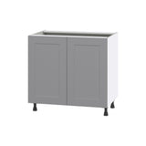 Hugo&Borg Beaumont 36-in W x 34.5-in H x 24-in D Slate Gray 3-Drawers Base Fully Assembled Cabinet (Flat Panel Shaker Style)