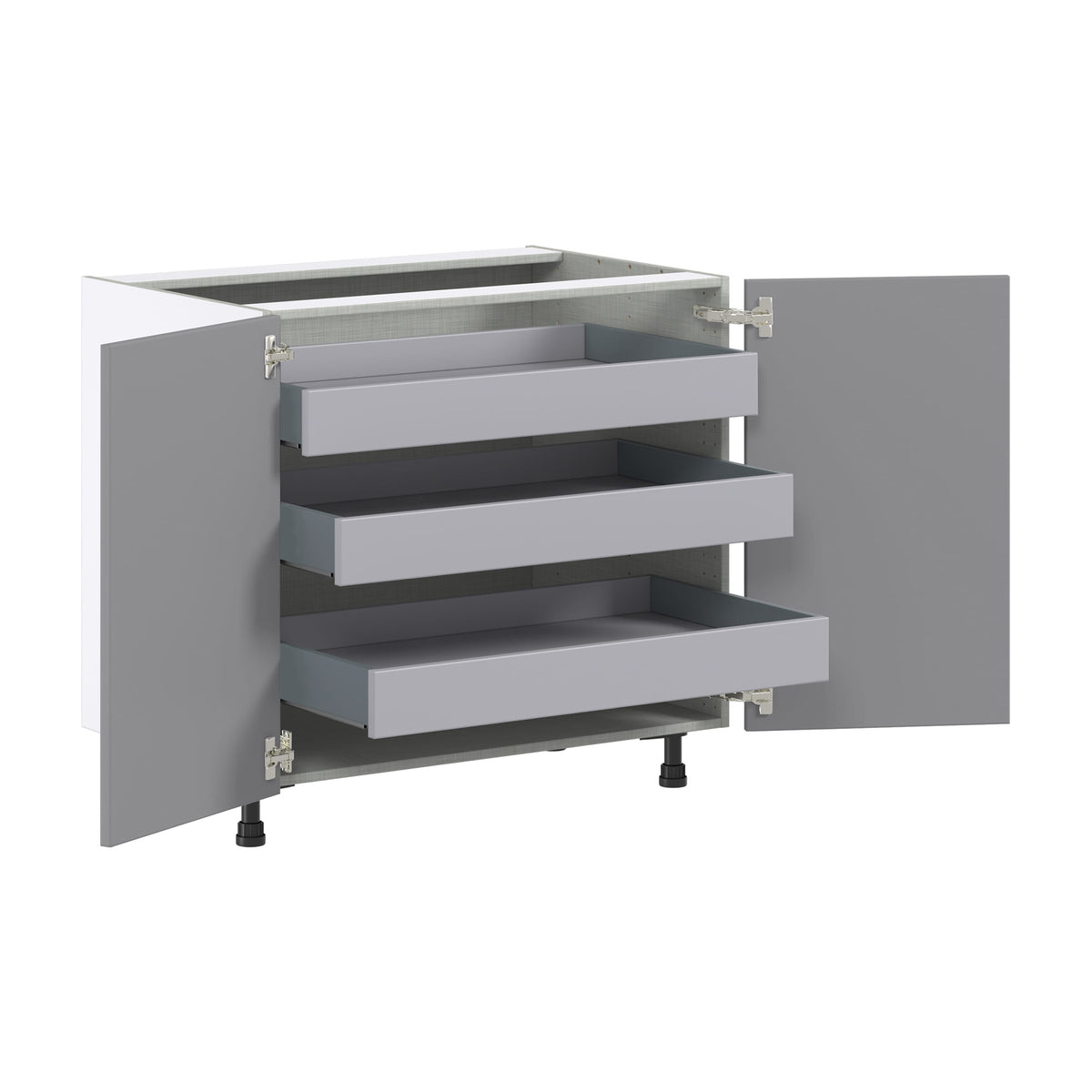 Hugo&Borg Beaumont 36-in W x 34.5-in H x 24-in D Slate Gray 3-Drawers Base Fully Assembled Cabinet (Flat Panel Shaker Style)