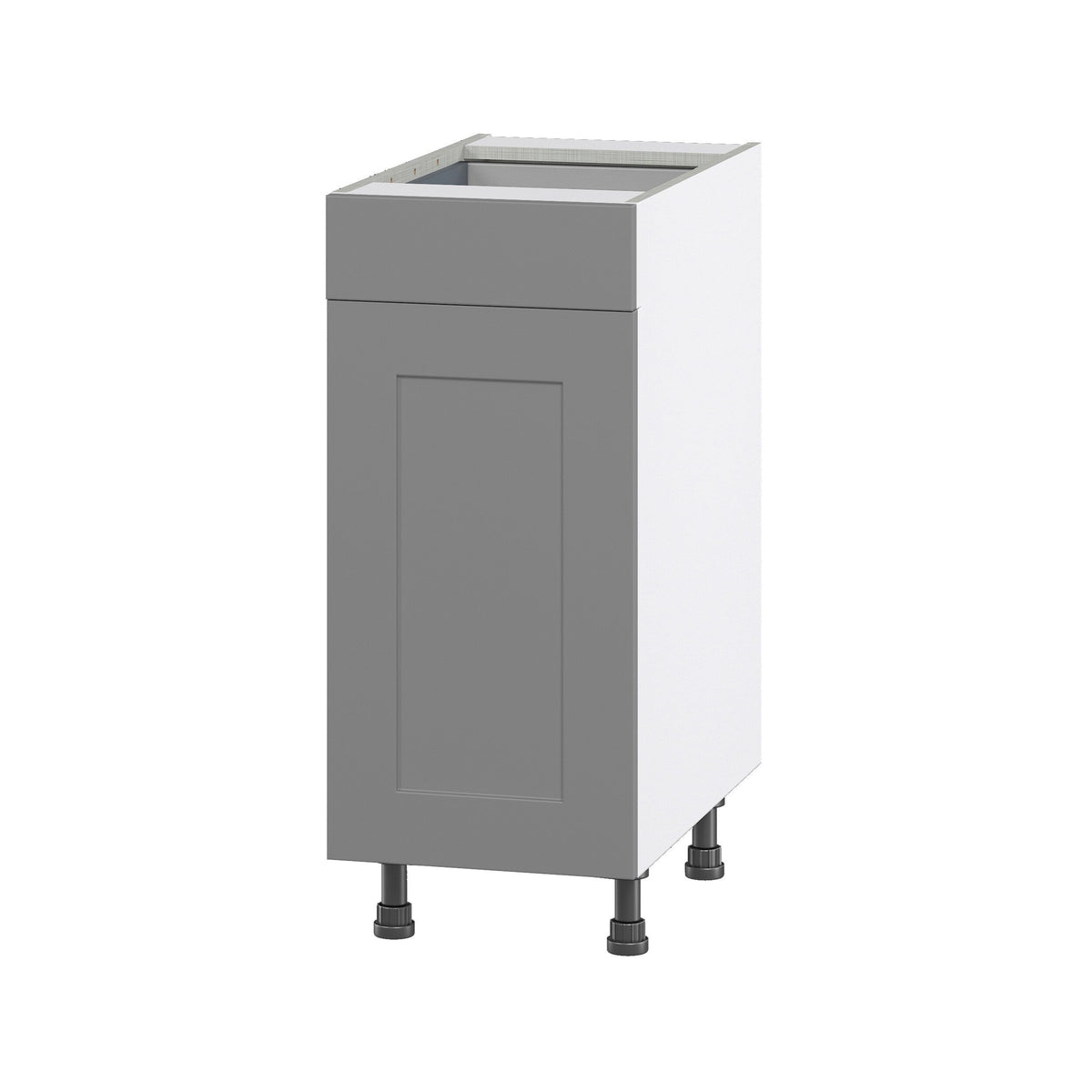 Hugo&Borg Beaumont 15-in W x 34.5-in H x 24-in D Slate Gray 1-Drawer Base Fully Assembled Cabinet (Flat Panel Shaker Style)