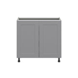 Hugo&Borg Beaumont 36-in W x 34.5-in H x 24-in D Slate Gray 3-Drawers Base Fully Assembled Cabinet (Flat Panel Shaker Style)