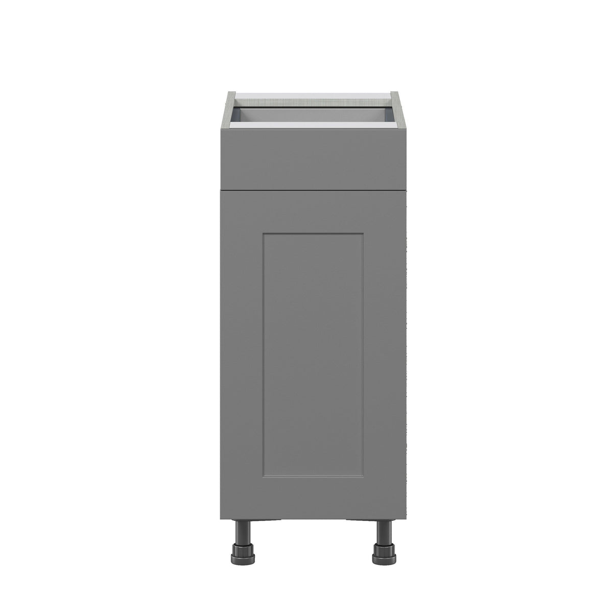 Hugo&Borg Beaumont 15-in W x 34.5-in H x 24-in D Slate Gray 1-Drawer Base Fully Assembled Cabinet (Flat Panel Shaker Style)