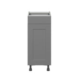 Hugo&Borg Beaumont 15-in W x 34.5-in H x 24-in D Slate Gray 1-Drawer Base Fully Assembled Cabinet (Flat Panel Shaker Style)
