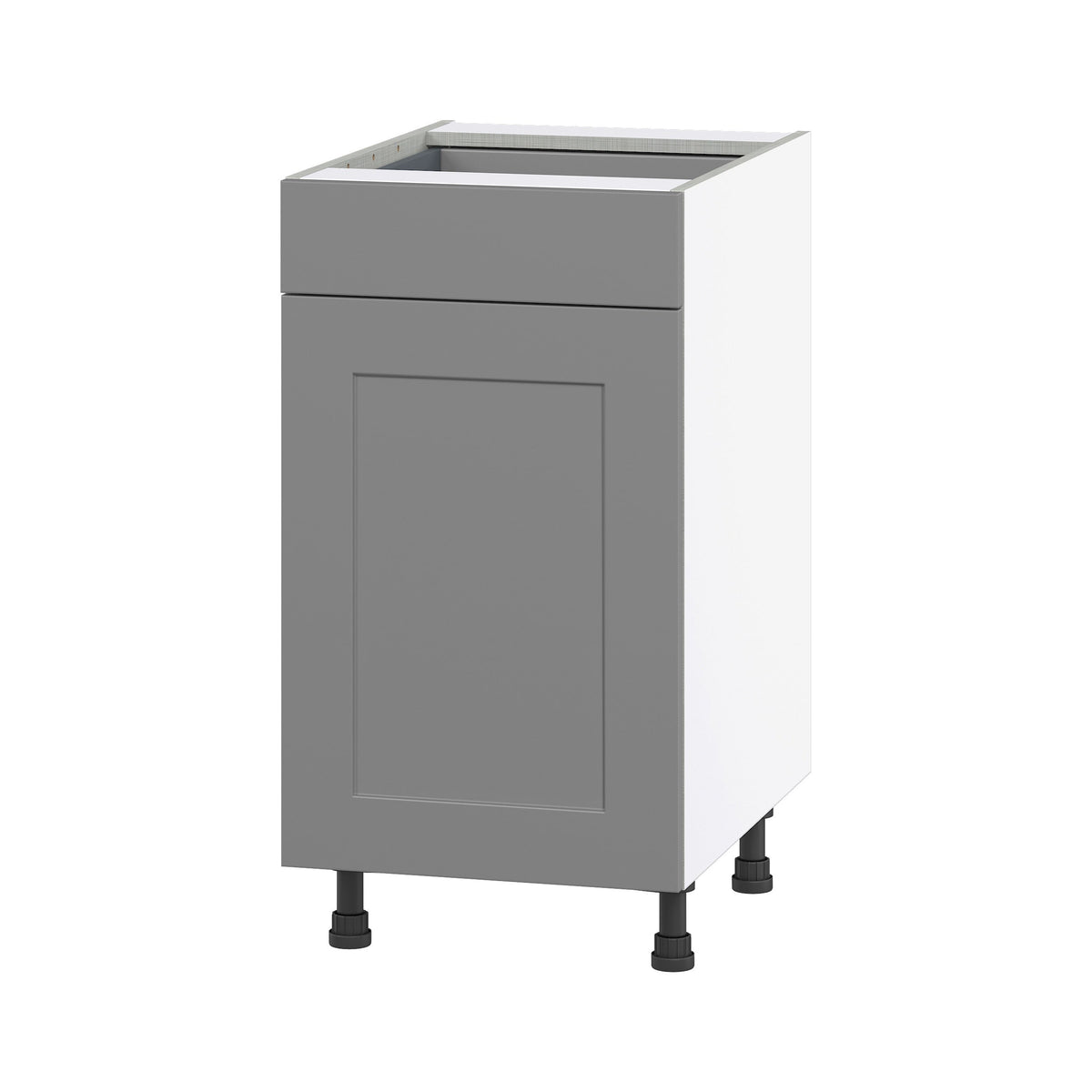 Hugo&Borg Beaumont 18-in W x 34.5-in H x 24-in D Slate Gray 1-Drawer Base Fully Assembled Cabinet (Flat Panel Shaker Style)