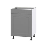 Hugo&Borg Beaumont 24-in W x 34.5-in H x 24-in D Slate Gray 1-Drawer Base Fully Assembled Cabinet (Flat Panel Shaker Style)