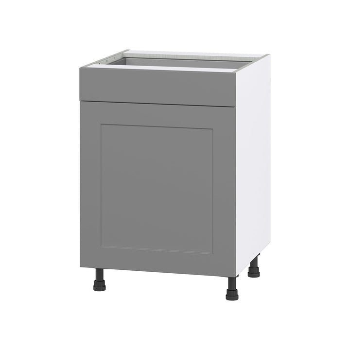 Hugo&Borg Beaumont 24-in W x 34.5-in H x 24-in D Slate Gray 1-Drawer Base Fully Assembled Cabinet (Flat Panel Shaker Style)