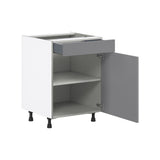 Hugo&Borg Beaumont 24-in W x 34.5-in H x 24-in D Slate Gray 1-Drawer Base Fully Assembled Cabinet (Flat Panel Shaker Style)