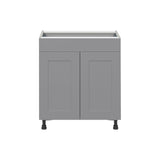 Hugo&Borg Beaumont 30-in W x 34.5-in H x 24-in D Slate Gray 1-Drawer Base Fully Assembled Cabinet (Flat Panel Shaker Style)