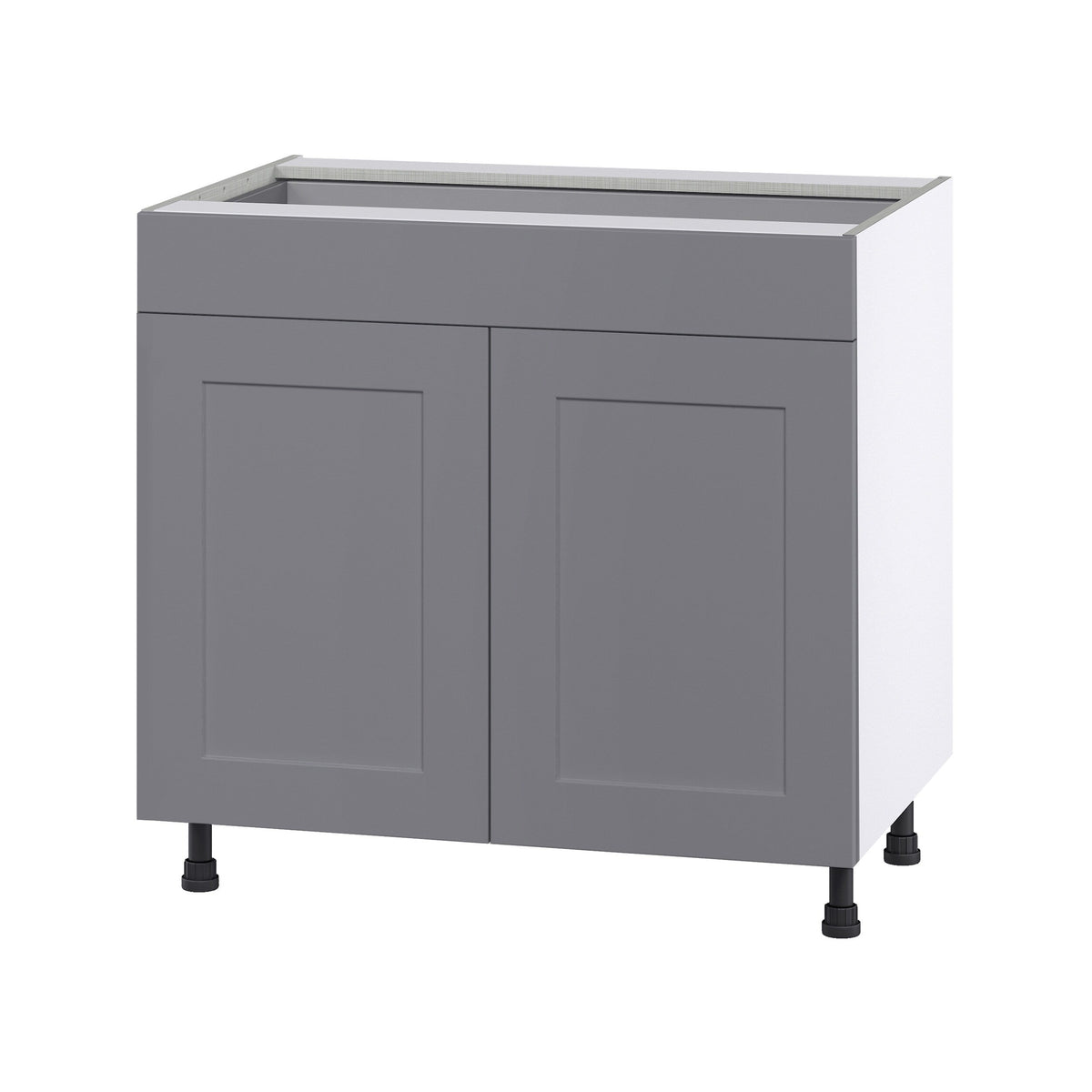 Hugo&Borg Beaumont 36-in W x 34.5-in H x 24-in D Slate Gray 1-Drawer Base Fully Assembled Cabinet (Flat Panel Shaker Style)