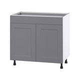Hugo&Borg Beaumont 36-in W x 34.5-in H x 24-in D Slate Gray 1-Drawer Base Fully Assembled Cabinet (Flat Panel Shaker Style)