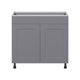 Hugo&Borg Beaumont 36-in W x 34.5-in H x 24-in D Slate Gray 1-Drawer Base Fully Assembled Cabinet (Flat Panel Shaker Style)