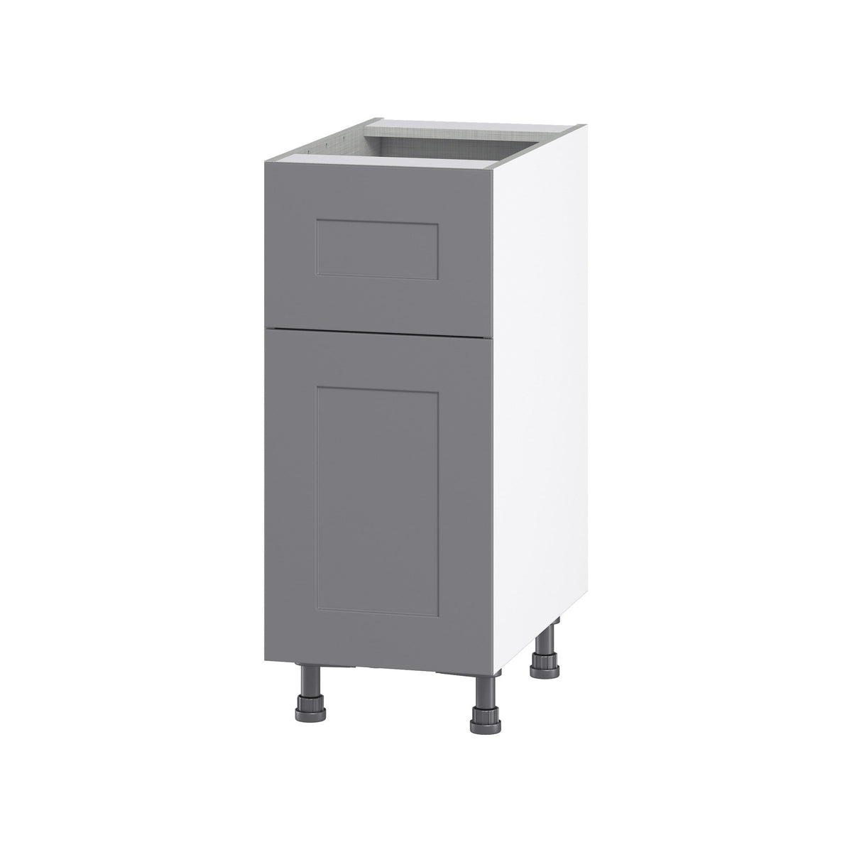 Hugo&Borg Beaumont 15-in W x 34.5-in H x 24-in D Slate Gray 1-Drawer Base Fully Assembled Cabinet (Flat Panel Shaker Style)