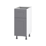 Hugo&Borg Beaumont 15-in W x 34.5-in H x 24-in D Slate Gray 1-Drawer Base Fully Assembled Cabinet (Flat Panel Shaker Style)