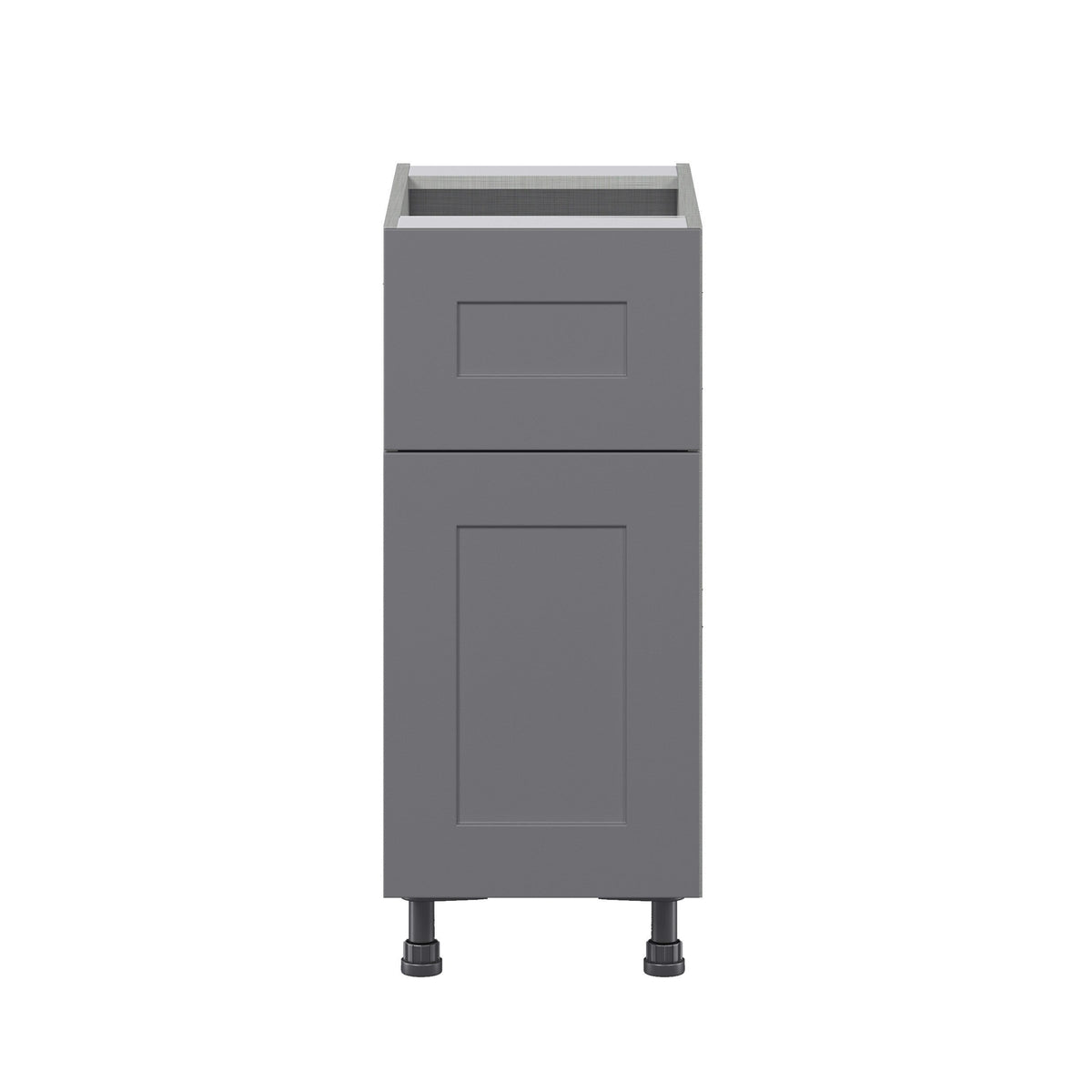 Hugo&Borg Beaumont 15-in W x 34.5-in H x 24-in D Slate Gray 1-Drawer Base Fully Assembled Cabinet (Flat Panel Shaker Style)