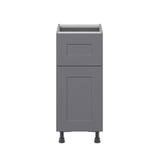 Hugo&Borg Beaumont 15-in W x 34.5-in H x 24-in D Slate Gray 1-Drawer Base Fully Assembled Cabinet (Flat Panel Shaker Style)