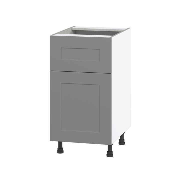 Hugo&Borg Beaumont 18-in W x 34.5-in H x 24-in D Slate Gray 1-Drawer Base Fully Assembled Cabinet (Flat Panel Shaker Style)