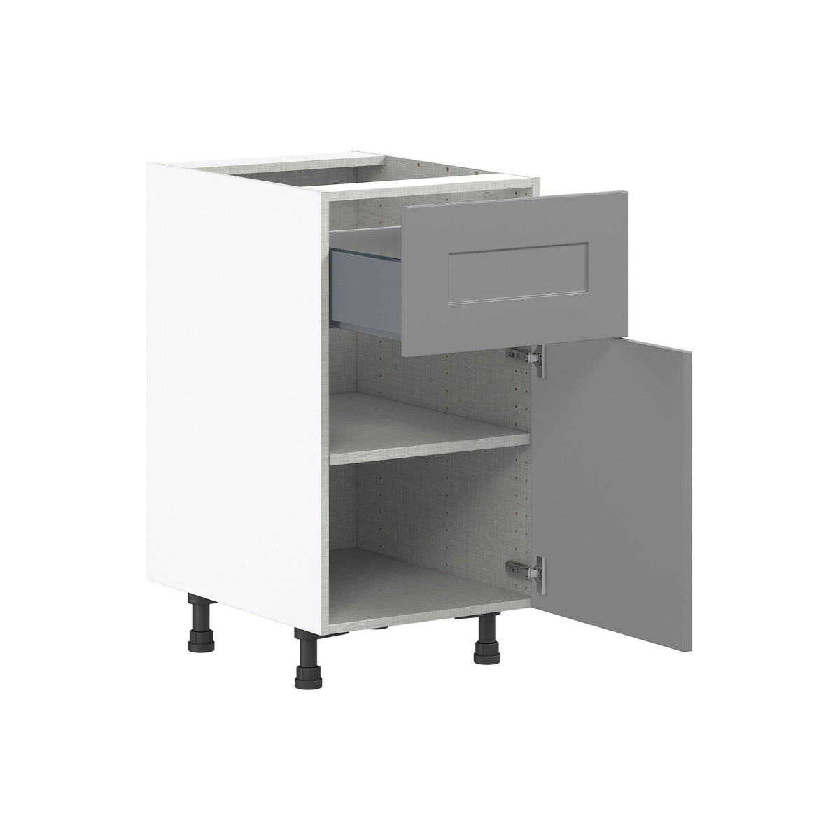 Hugo&Borg Beaumont 18-in W x 34.5-in H x 24-in D Slate Gray 1-Drawer Base Fully Assembled Cabinet (Flat Panel Shaker Style)