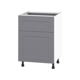 Hugo&Borg Beaumont 24-in W x 34.5-in H x 24-in D Slate Gray 1-Drawer Base Fully Assembled Cabinet (Flat Panel Shaker Style)