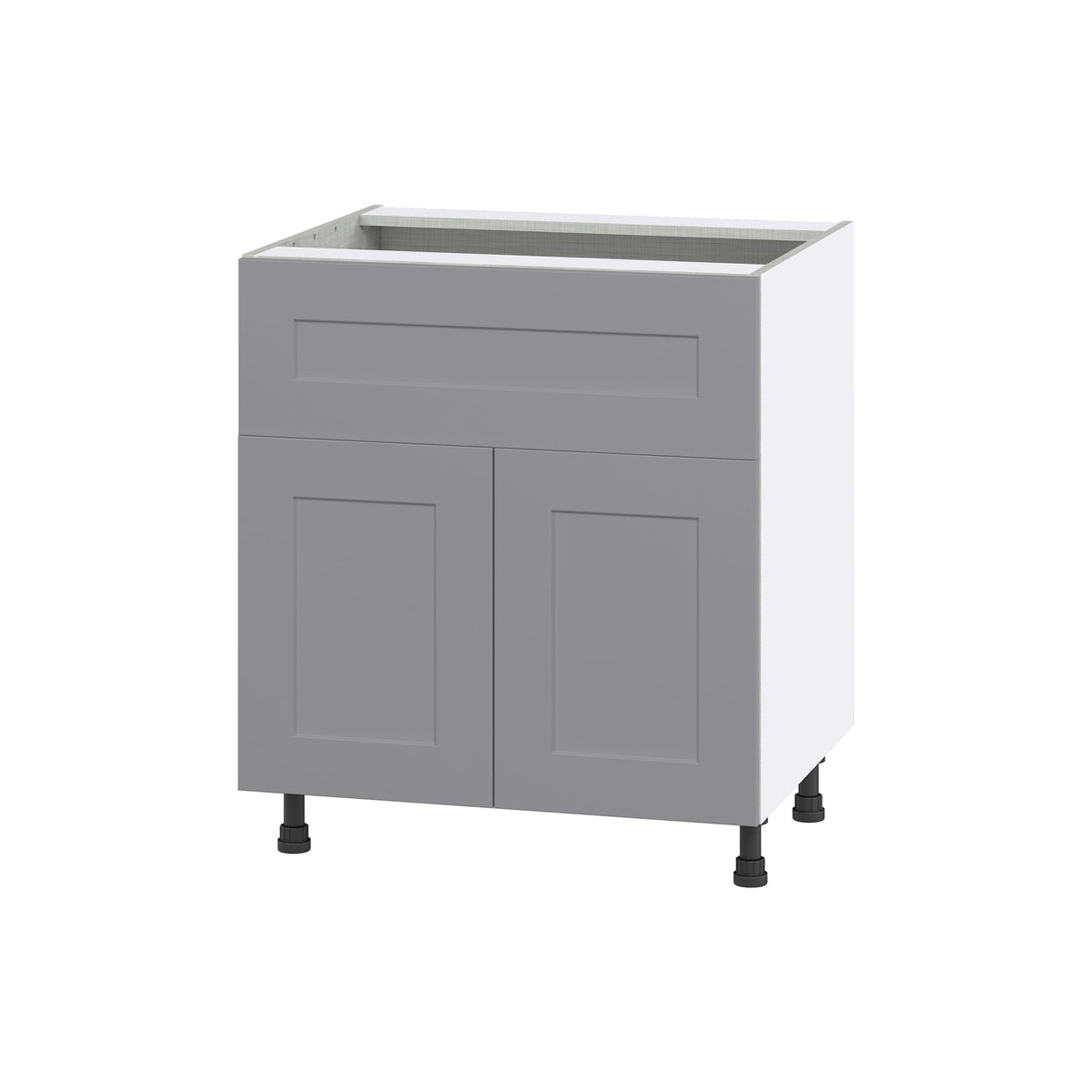 Hugo&Borg Beaumont 30-in W x 34.5-in H x 24-in D Slate Gray 1-Drawer Base Fully Assembled Cabinet (Flat Panel Shaker Style)
