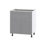Hugo&Borg Beaumont 30-in W x 34.5-in H x 24-in D Slate Gray 1-Drawer Base Fully Assembled Cabinet (Flat Panel Shaker Style)