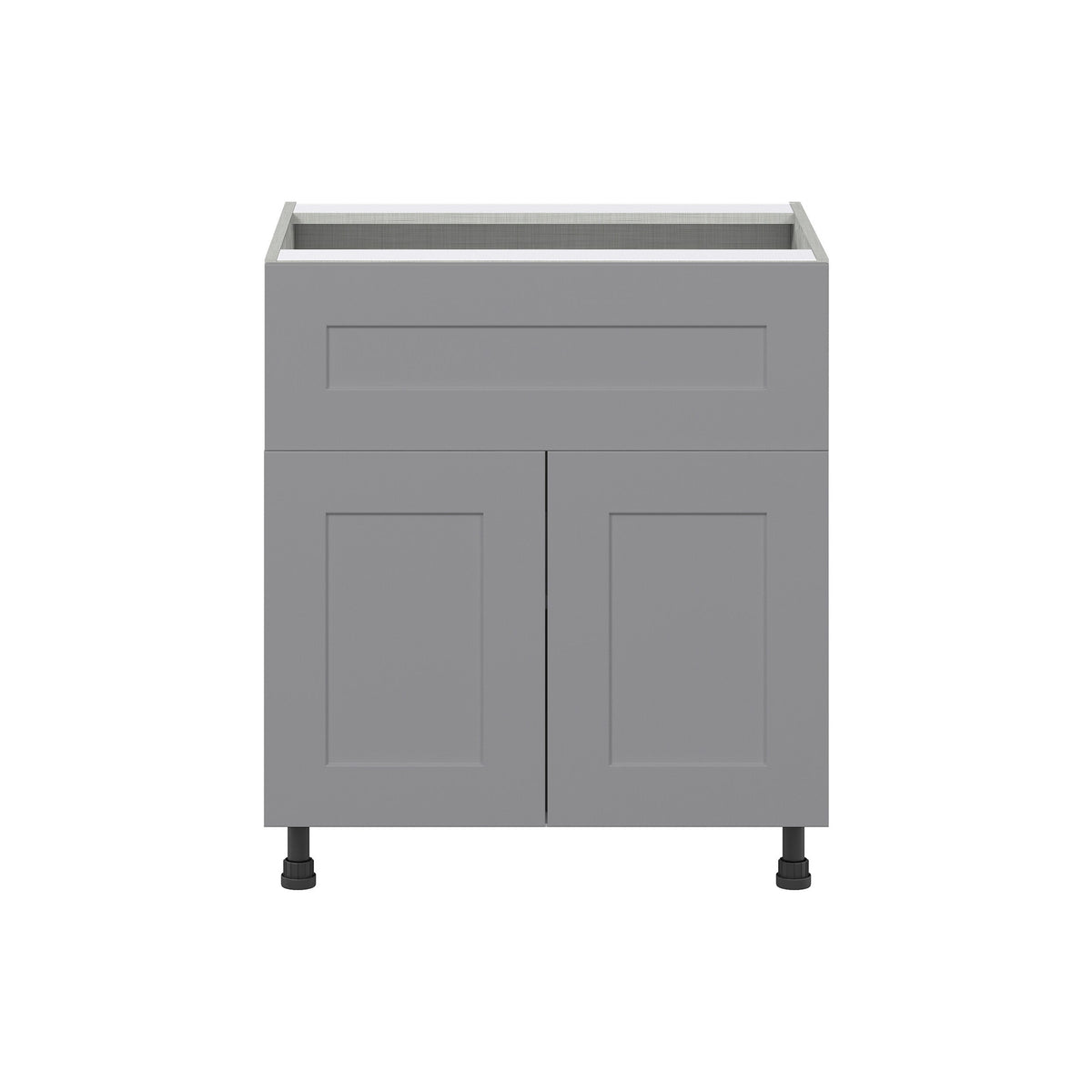 Hugo&Borg Beaumont 30-in W x 34.5-in H x 24-in D Slate Gray 1-Drawer Base Fully Assembled Cabinet (Flat Panel Shaker Style)