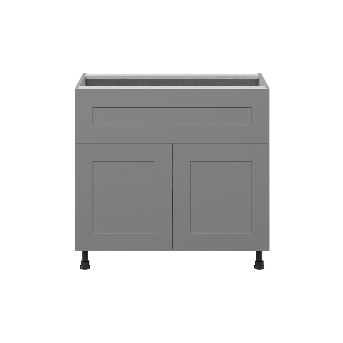 Hugo&Borg Beaumont 36-in W x 34.5-in H x 24-in D Slate Gray 1-Drawer Base Fully Assembled Cabinet (Flat Panel Shaker Style)