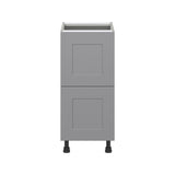 Hugo&Borg Beaumont 15-in W x 34.5-in H x 24-in D Slate Gray 2-Drawer Base Fully Assembled Cabinet
