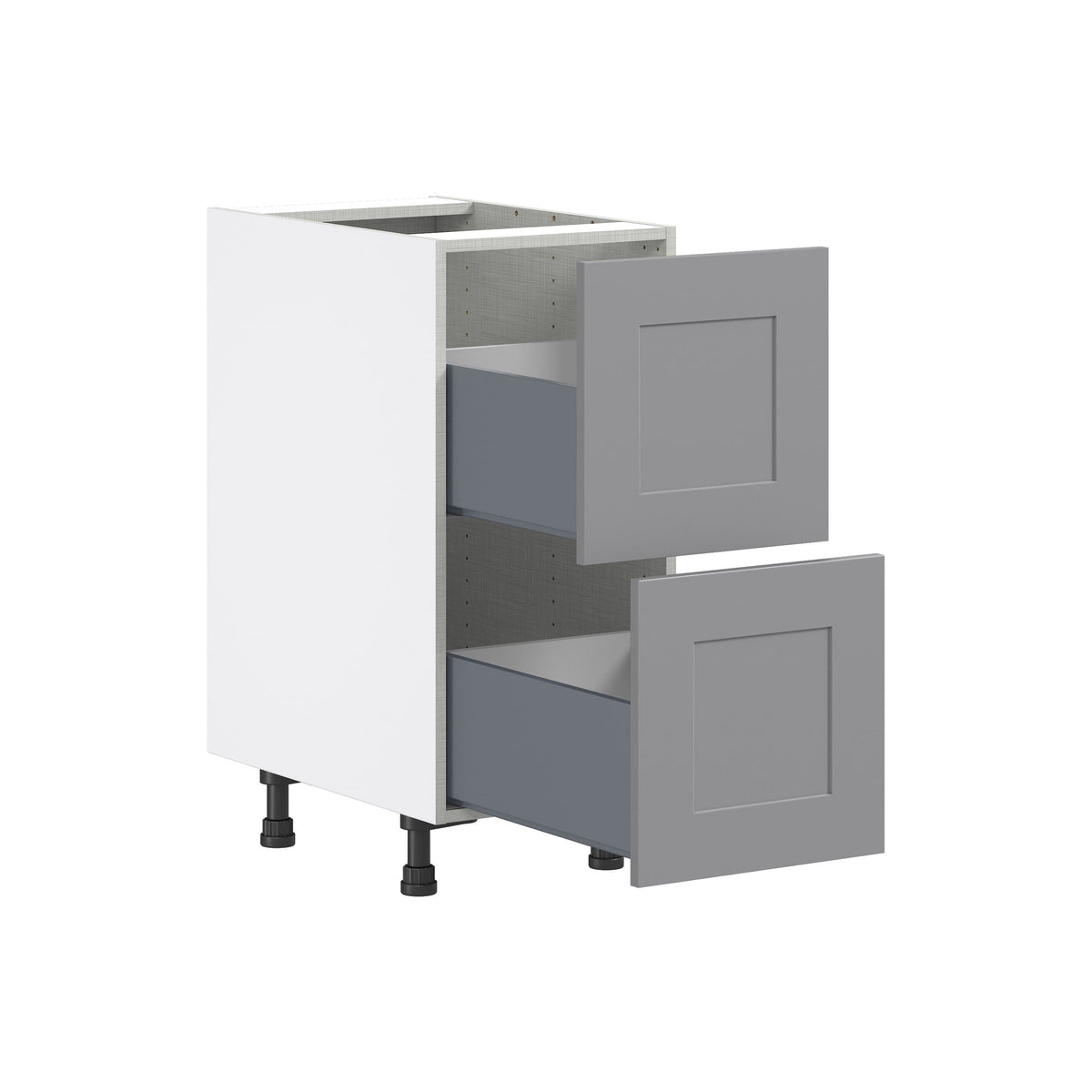 Hugo&Borg Beaumont 15-in W x 34.5-in H x 24-in D Slate Gray 2-Drawer Base Fully Assembled Cabinet