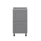 Hugo&Borg Beaumont 18-in W x 34.5-in H x 24-in D Slate Gray 2-Drawer Base Fully Assembled Cabinet