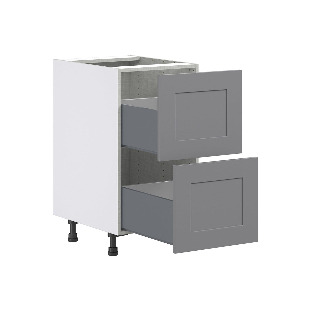Hugo&Borg Beaumont 18-in W x 34.5-in H x 24-in D Slate Gray 2-Drawer Base Fully Assembled Cabinet