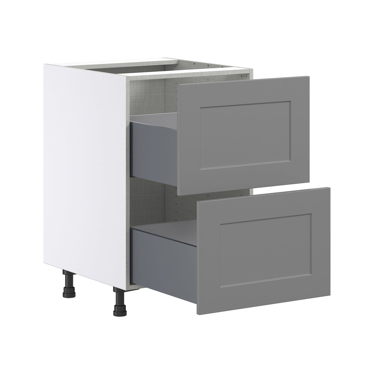 Hugo&Borg Beaumont 24-in W x 34.5-in H x 25-in D Slate Gray 2-Drawer Base Fully Assembled Cabinet
