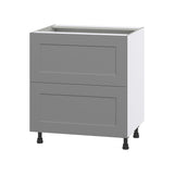 Hugo&Borg Beaumont 30-in W x 34.5-in H x 24-in D Slate Gray 2-Drawer Base Fully Assembled Cabinet