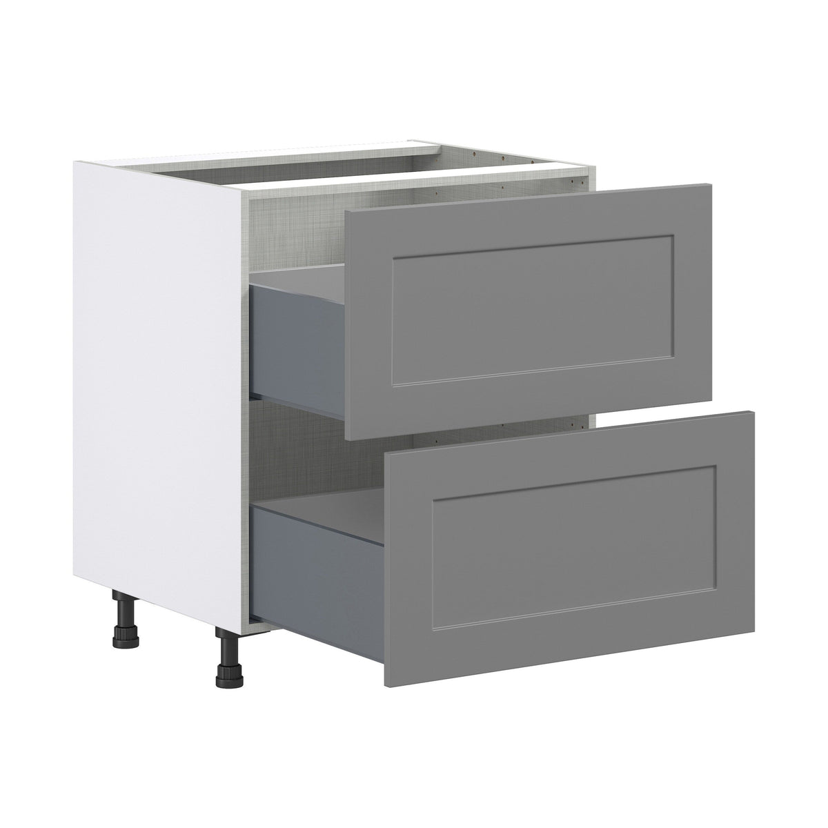 Hugo&Borg Beaumont 30-in W x 34.5-in H x 24-in D Slate Gray 2-Drawer Base Fully Assembled Cabinet