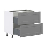 Hugo&Borg Beaumont 36-in W x 34.5-in H x 24-in D Slate Gray 2-Drawer Base Fully Assembled Cabinet