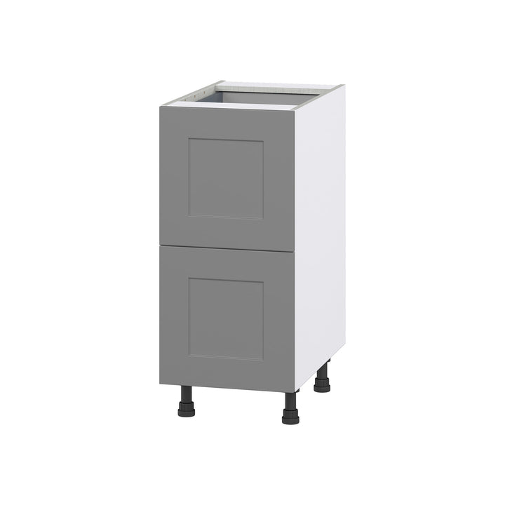 Hugo&Borg Beaumont 15-in W x 34.5-in H x 24-in D Slate Gray 2-Drawer Base Fully Assembled Cabinet