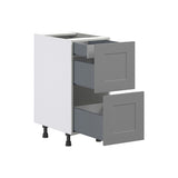 Hugo&Borg Beaumont 15-in W x 34.5-in H x 24-in D Slate Gray 2-Drawer Base Fully Assembled Cabinet