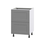 Hugo&Borg Beaumont 24-in W x 34.5-in H x 24-in D Slate Gray 2-Drawer Base Fully Assembled Cabinet