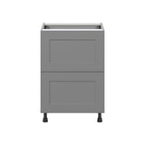 Hugo&Borg Beaumont 24-in W x 34.5-in H x 24-in D Slate Gray 2-Drawer Base Fully Assembled Cabinet