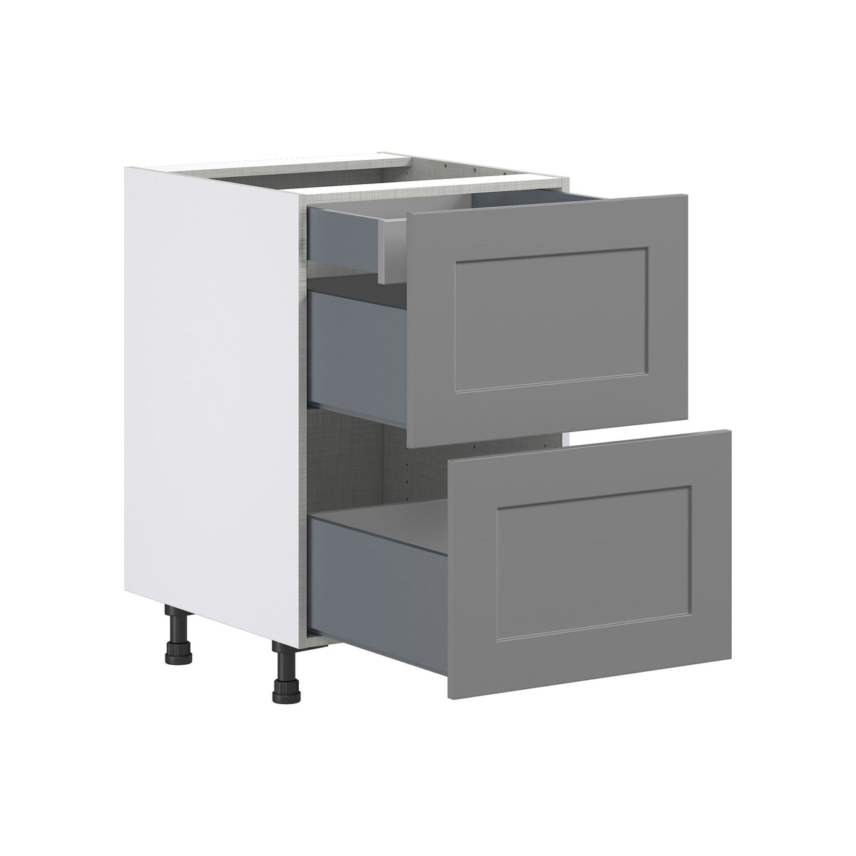 Hugo&Borg Beaumont 24-in W x 34.5-in H x 24-in D Slate Gray 2-Drawer Base Fully Assembled Cabinet