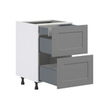 Hugo&Borg Beaumont 24-in W x 34.5-in H x 24-in D Slate Gray 2-Drawer Base Fully Assembled Cabinet