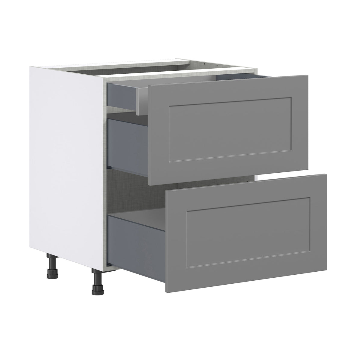 Hugo&Borg Beaumont 30-in W x 34.5-in H x 24-in D Slate Gray 2-Drawer Base Fully Assembled Cabinet