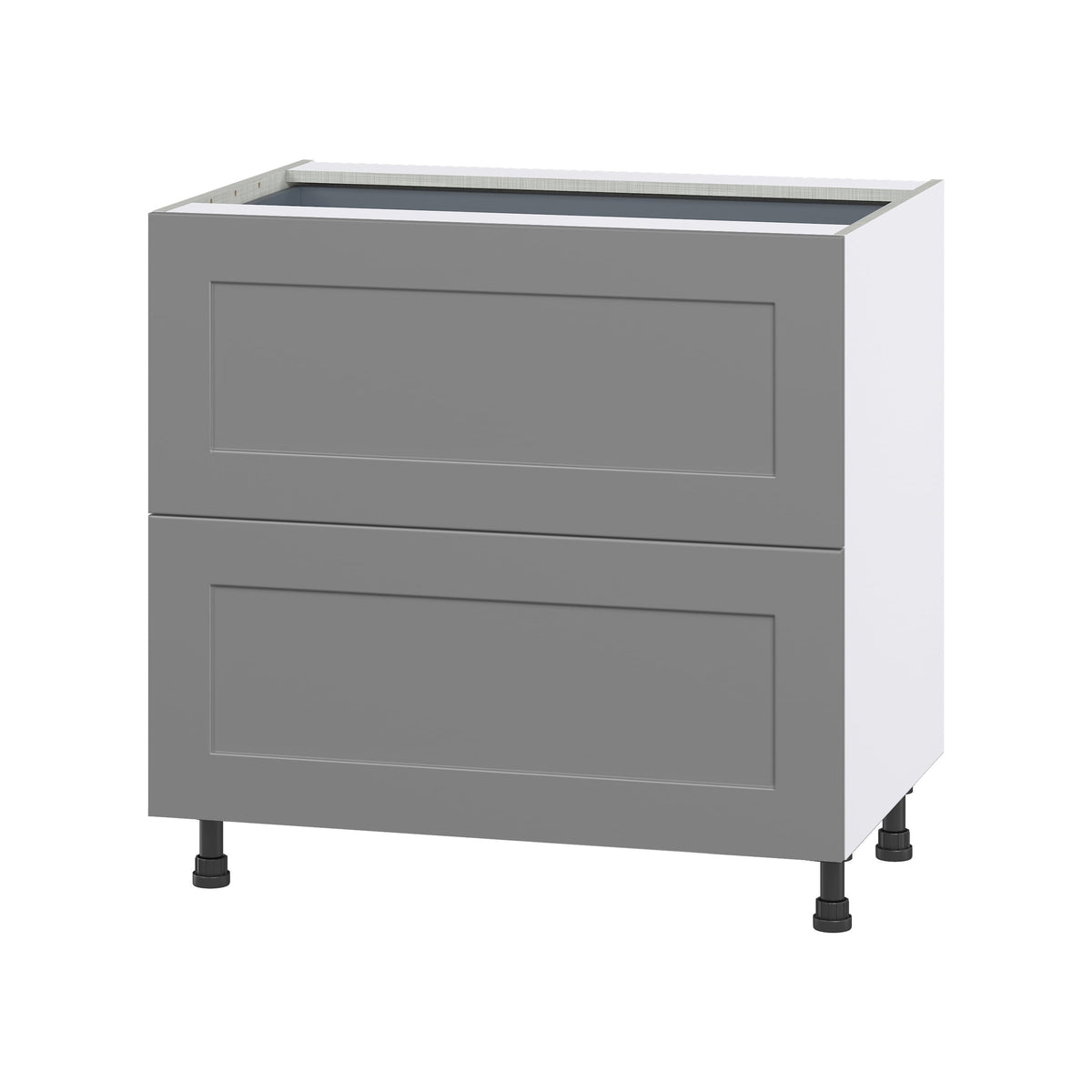 Hugo&Borg Beaumont 36-in W x 34.5-in H x 24-in D Slate Gray 2-Drawer Base Fully Assembled Cabinet